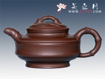 紫砂壶图片：双线竹鼓 - 宜兴紫砂壶网