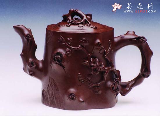紫砂壶图片：高寿梅桩茶具 - 宜兴紫砂壶网
