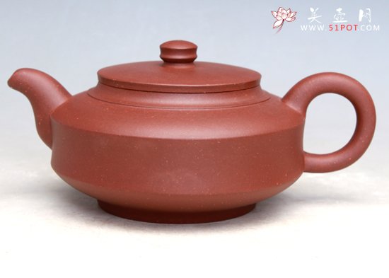 紫砂壶图片：云肩扁壶 - 宜兴紫砂壶网