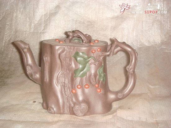 紫砂壶图片：樱桃桩 - 宜兴紫砂壶网