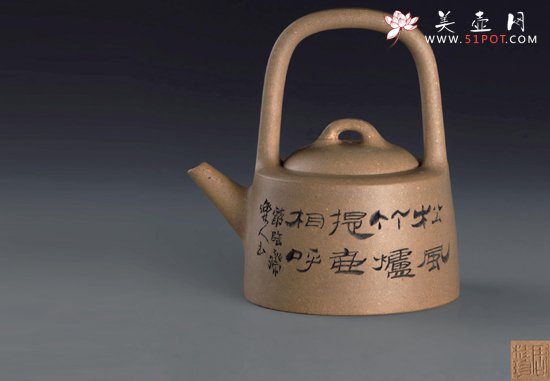 紫砂壶图片：曼生提梁 - 宜兴紫砂壶网