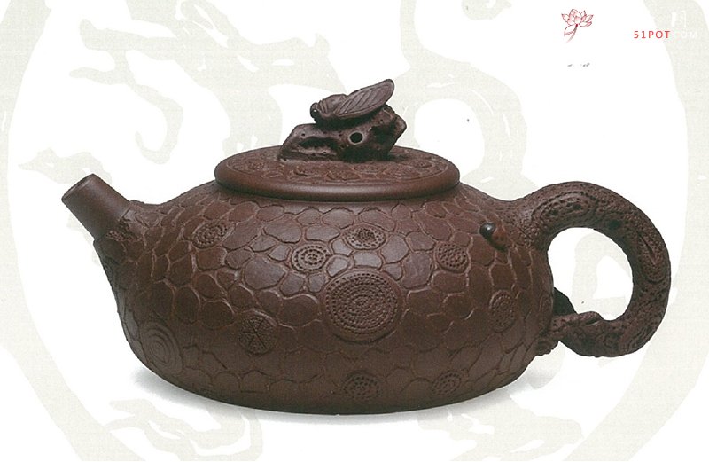 紫砂壶图片：蝉鸣树瘿壶 - 宜兴紫砂壶网
