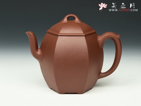 紫砂壶图片：六方酒壶 - 宜兴紫砂壶网