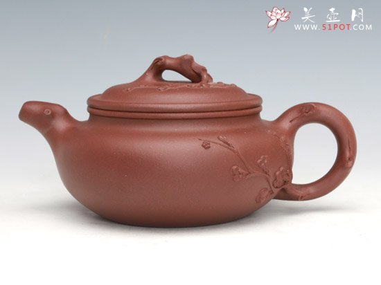 紫砂壶图片：梅花仿古 紫泥 - 宜兴紫砂壶网