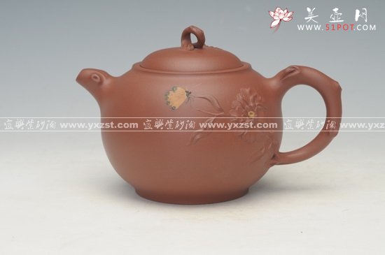 紫砂壶图片：牡丹 - 宜兴紫砂壶网