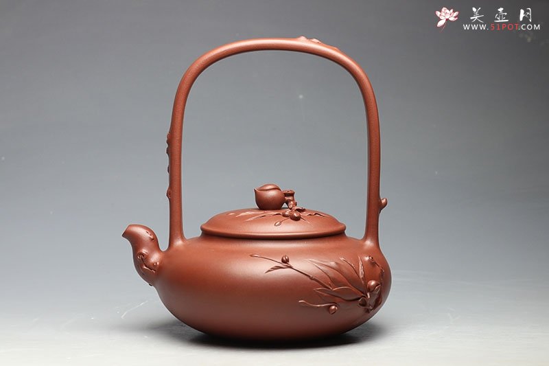 紫砂壶图片：蟠桃提梁 - 宜兴紫砂壶网