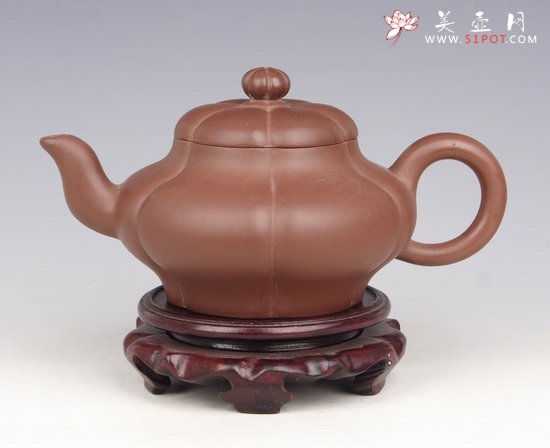 紫砂壶图片：五辫壶     茶博会金奖 - 宜兴紫砂壶网