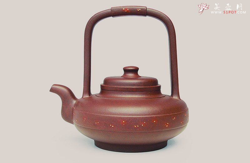 紫砂壶图片：紫玉金砂提梁 - 宜兴紫砂壶网