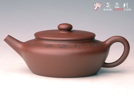 紫砂壶图片：平盖直流 - 宜兴紫砂壶网