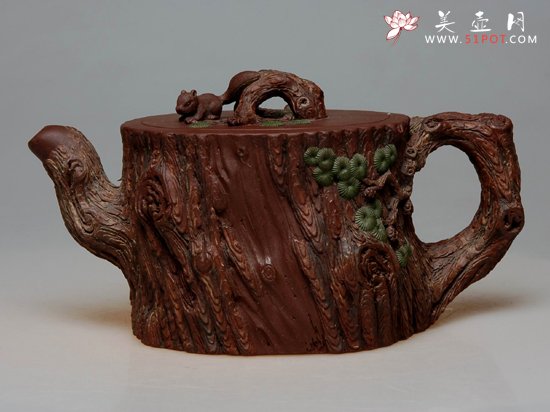 紫砂壶图片：金钱松  360cc - 宜兴紫砂壶网