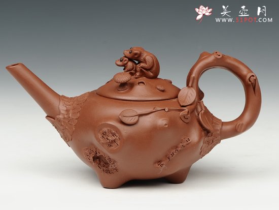 紫砂壶图片：双猴供春 - 宜兴紫砂壶网