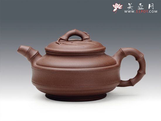 紫砂壶图片：双线竹鼓 - 宜兴紫砂壶网