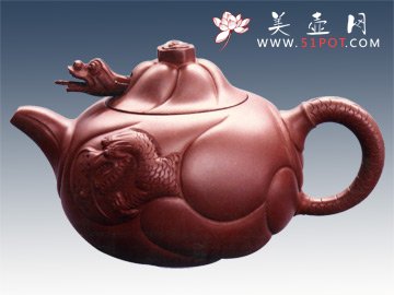 紫砂壶图片：鱼化龙 - 宜兴紫砂壶网