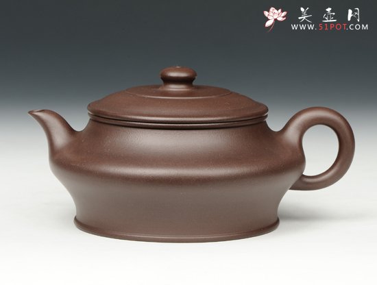 紫砂壶图片：大口虚扁 - 宜兴紫砂壶网