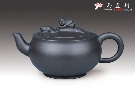 紫砂壶图片：牧童戏水 - 宜兴紫砂壶网