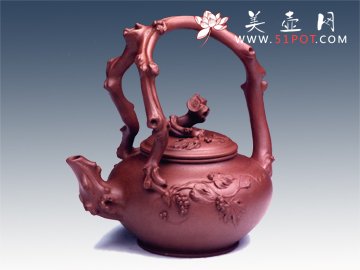 紫砂壶图片：秋实提梁 - 宜兴紫砂壶网