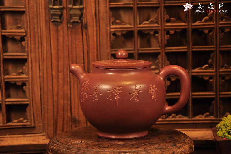 紫砂壶图片：彭年福圆壶 - 宜兴紫砂壶网
