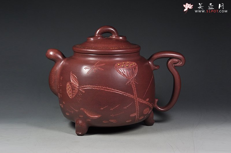 紫砂壶图片：书卷宝顶壶 - 宜兴紫砂壶网