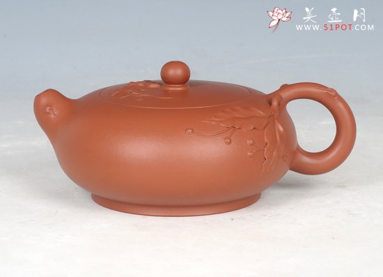 紫砂壶图片：贴花佛珠 - 宜兴紫砂壶网