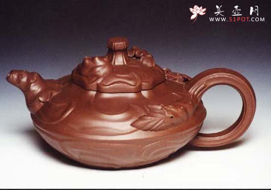 紫砂壶图片：风卷葵壶 - 宜兴紫砂壶网