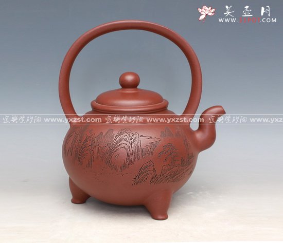 紫砂壶图片：貂蝉提梁 - 宜兴紫砂壶网