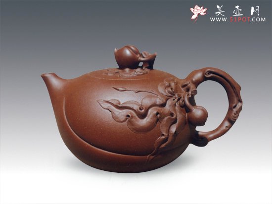 紫砂壶图片：寿桃 - 宜兴紫砂壶网