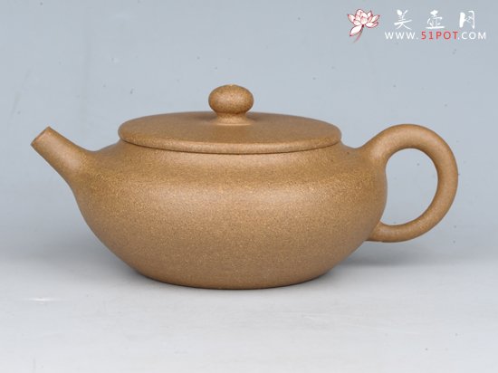 紫砂壶图片：桑扁（全手工） 容量：200cc  泥料：老段泥 - 宜兴紫砂壶网