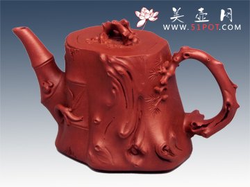 紫砂壶图片：松竹梅桩 - 宜兴紫砂壶网