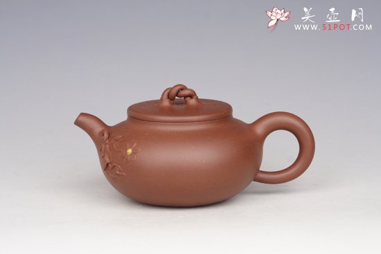 紫砂壶图片：凝菊300CC（全手工） - 宜兴紫砂壶网