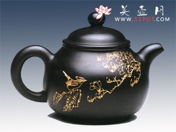 紫砂壶图片：鸟语花香 - 宜兴紫砂壶网