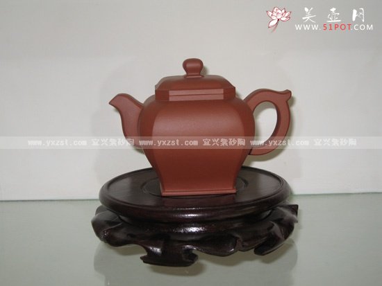 紫砂壶图片：四方折角 - 宜兴紫砂壶网