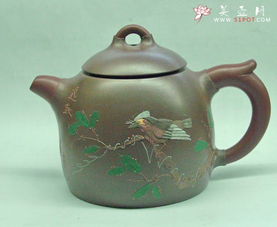 紫砂壶图片：情趣花鸟石（生坯） - 宜兴紫砂壶网