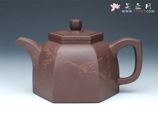 紫砂壶图片：高六方壶 - 宜兴紫砂壶网