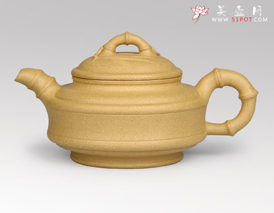 紫砂壶图片：双线竹鼓 - 宜兴紫砂壶网