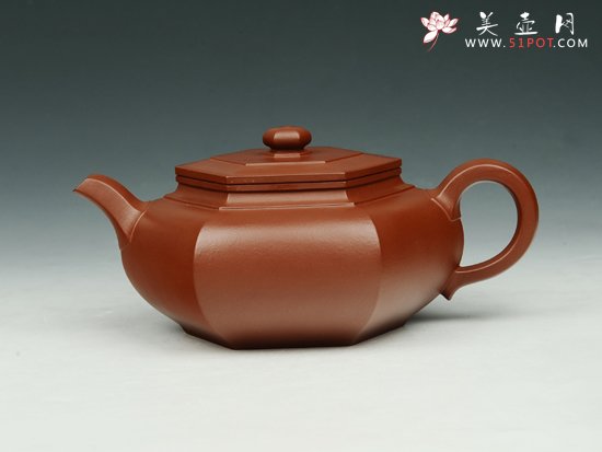 紫砂壶图片：六方平盖壶 - 宜兴紫砂壶网