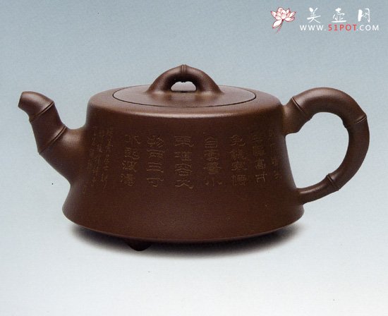 紫砂壶图片：竹柱壶 - 宜兴紫砂壶网