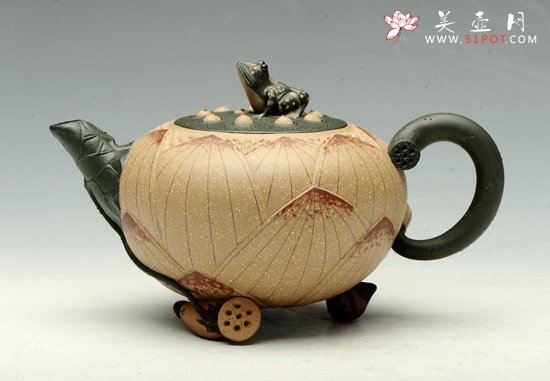 紫砂壶图片：青蛙莲子 - 宜兴紫砂壶网