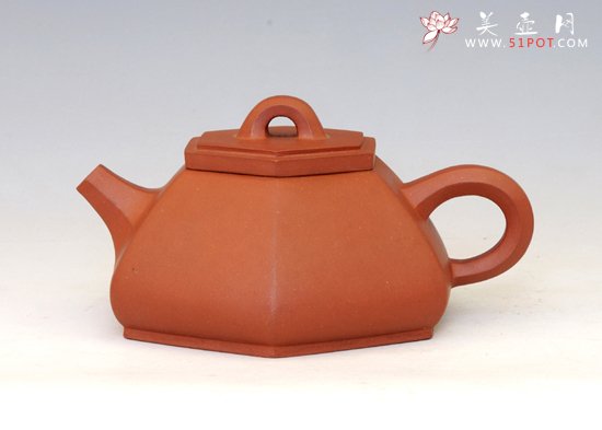 紫砂壶图片：六方石瓢250cc - 宜兴紫砂壶网