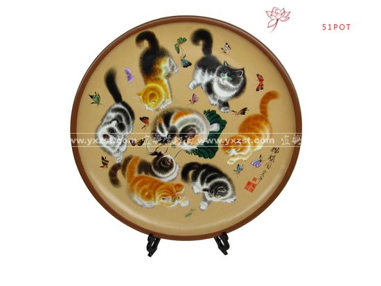 紫砂壶图片：猫碟盘 - 宜兴紫砂壶网