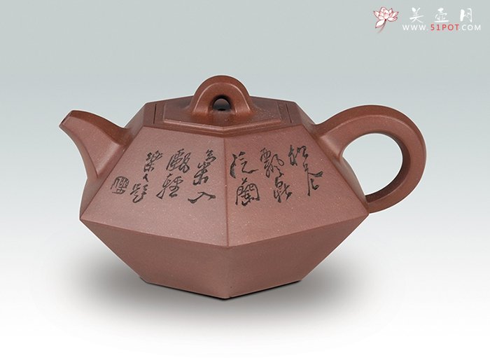 紫砂壶图片：六方合斗壶 - 宜兴紫砂壶网