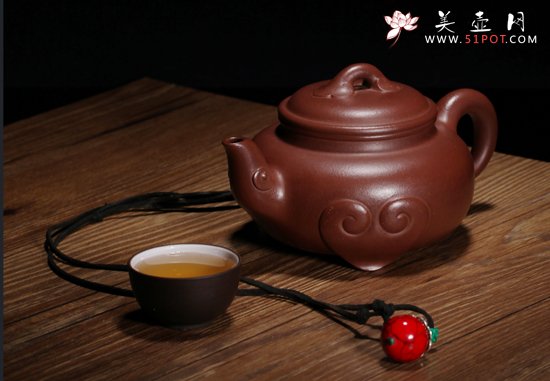 紫砂壶图片：三足如意 - 宜兴紫砂壶网