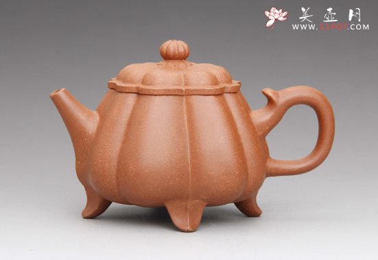 紫砂壶图片：筋纹高石瓢 - 宜兴紫砂壶网