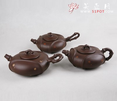 紫砂壶图片：竹系列 组壶 - 宜兴紫砂壶网