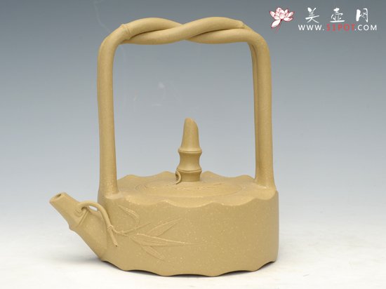 紫砂壶图片：圆竹提梁 - 宜兴紫砂壶网