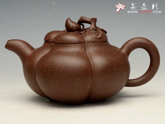 紫砂壶图片：合桃 泥料：金砂点 320cc - 宜兴紫砂壶网