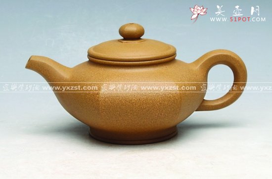 紫砂壶图片：六方合欢壶 - 宜兴紫砂壶网