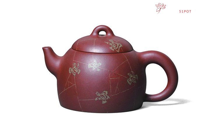 紫砂壶图片：绞泥冰纹秦权 - 宜兴紫砂壶网