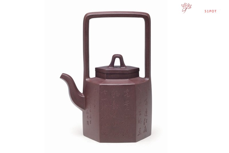 紫砂壶图片：六方提梁 - 宜兴紫砂壶网