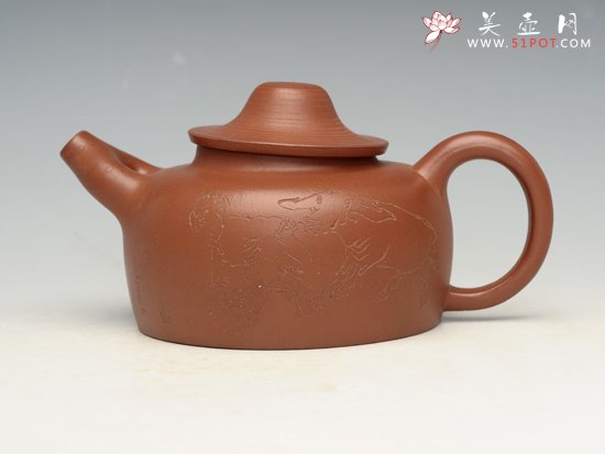 紫砂壶图片：渔翁情趣   容量：250cc - 宜兴紫砂壶网