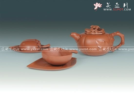 紫砂壶图片：柿子茶具 拷贝 - 宜兴紫砂壶网